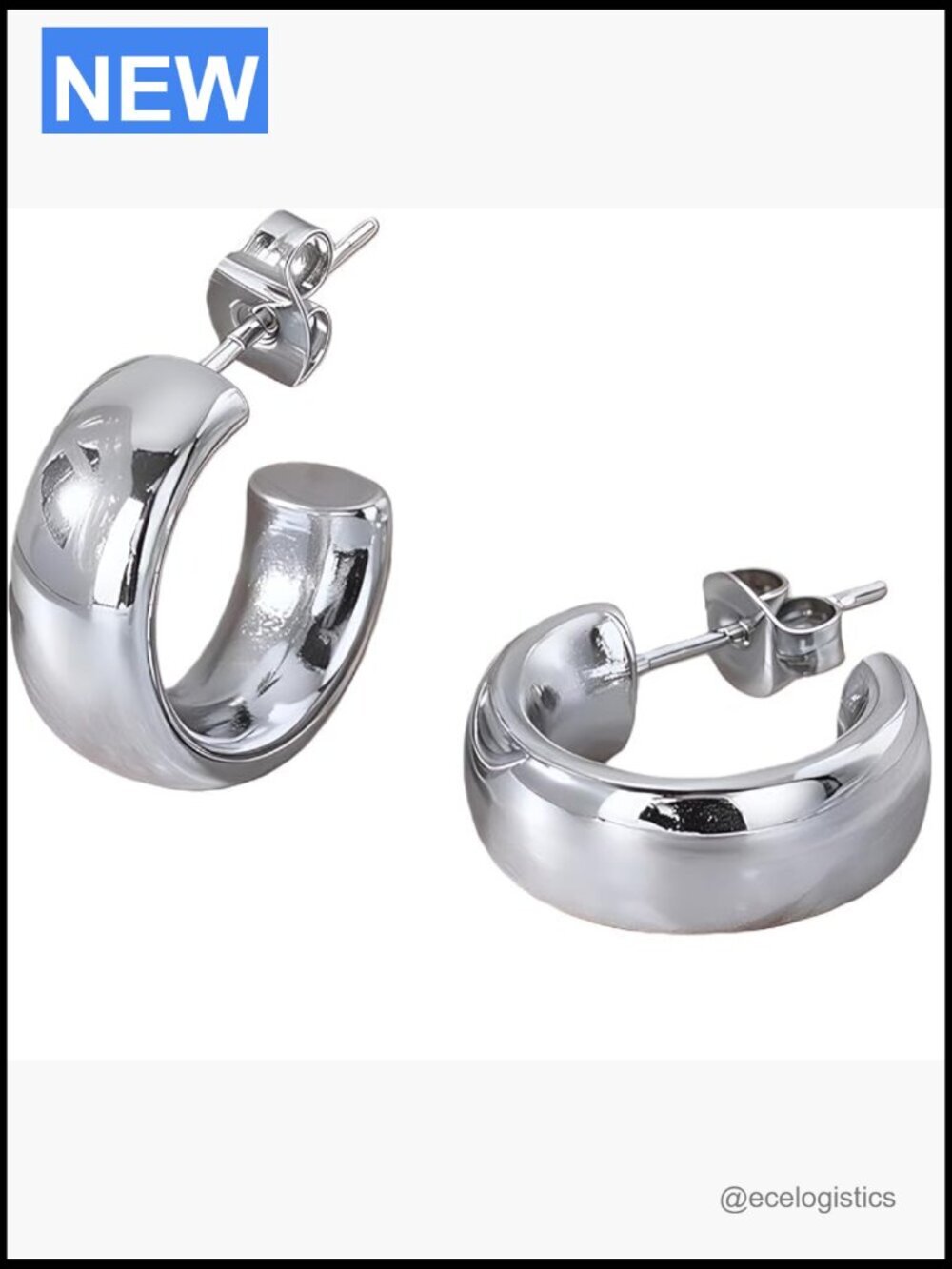 Small Hypoallergenic Titanium Hoop Earrings Chunky Half Hoops Dainty Trendy